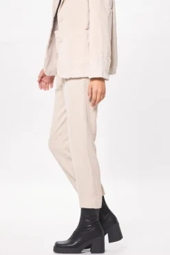 Outlet Washed Taupe Crinkle Cord Trouser Pant All Bottoms