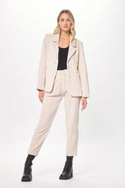 Outlet Washed Taupe Crinkle Cord Trouser Pant All Bottoms