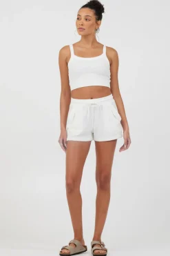 Hot White Cord Terry Shorts All Bottoms|Shorts