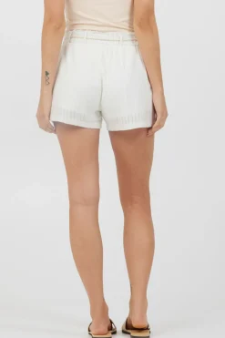 Fashion White Cotton High Waist Cord Shorts All Bottoms|Shorts