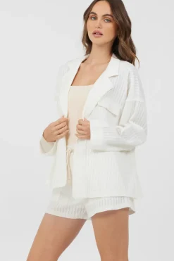 Discount White Cotton Relaxed Blazer Outerwear