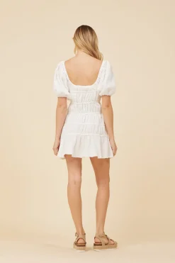 Flash Sale White Gauze W/ Jersey Combo Dress Dresses
