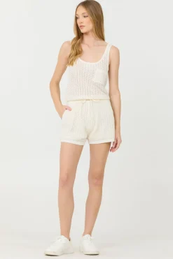 Store White Open Crochet Romper Jumpers/ Rompers
