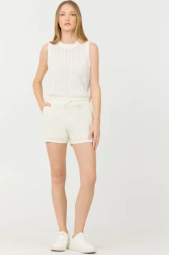 Store White Open Crochet Shorts All Bottoms|Shorts