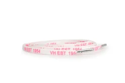 Fashion WHITE PINK SILVER TIP LACES Shoe Laces