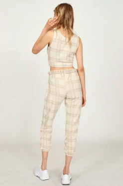 Best Sale Winter Plaid Reverse Burnout Crop Top All Tops