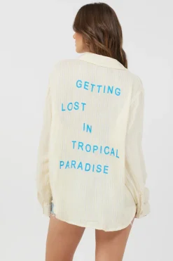 Best Sale Yellow Stripe Beach Shirting All Tops